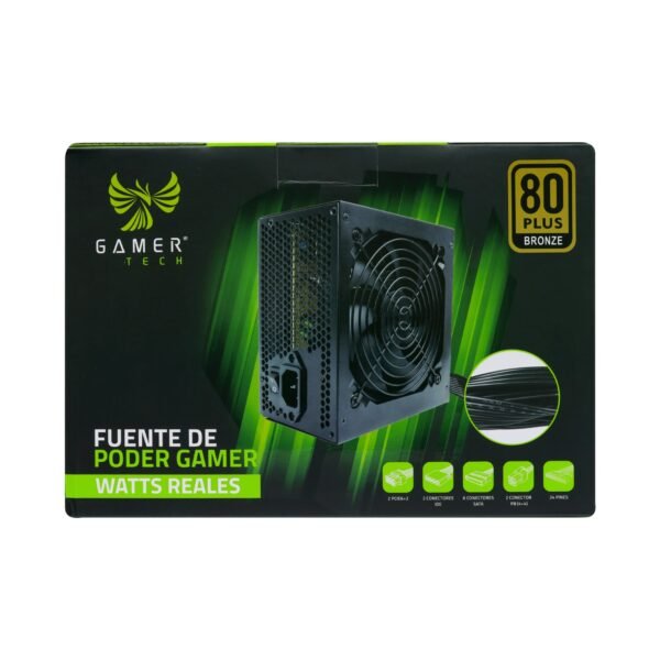 Fuente de poder Gamer 80 Plus Bronze Gamer Tech