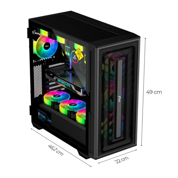 Chasis JYR Gamer E-atx Argb 7 Coolers Argb Jx-125 War Hammer - Imagen 3