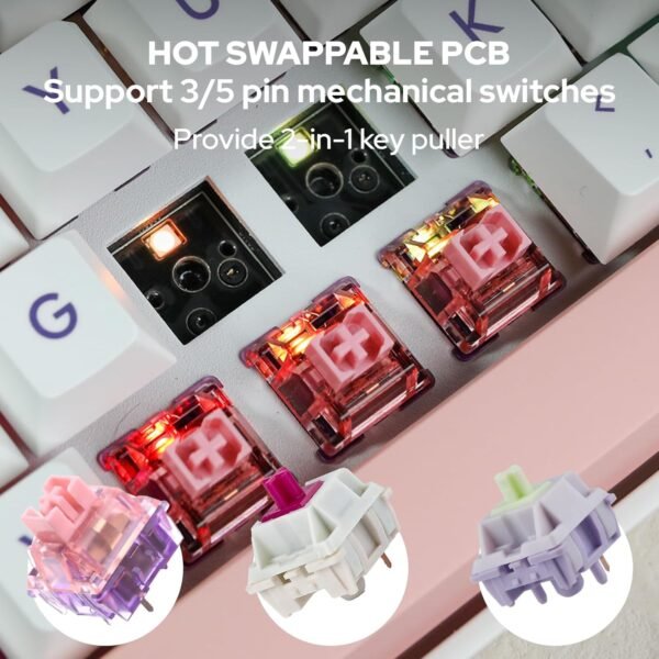 Teclado Mecánico EPOMARKER EP64 60% Inalámbrico RGB - Imagen 5