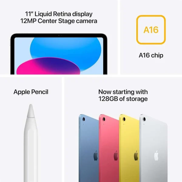 iPad Apple 11" (2025) – Chip A16, 128GB, Wi-Fi, Azul - Imagen 3
