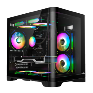 Chasis Gamer Iceberg Crystal WAVE M – NEGRO-3 Ventiladores