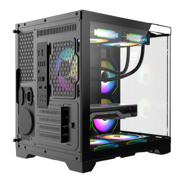 Chasis Gamer Iceberg Crystal WAVE M – NEGRO-3 Ventiladores - Imagen 2