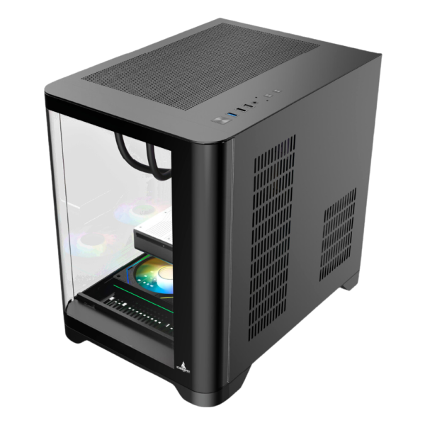 Chasis Gamer Iceberg Crystal WAVE M – NEGRO-3 Ventiladores - Imagen 3