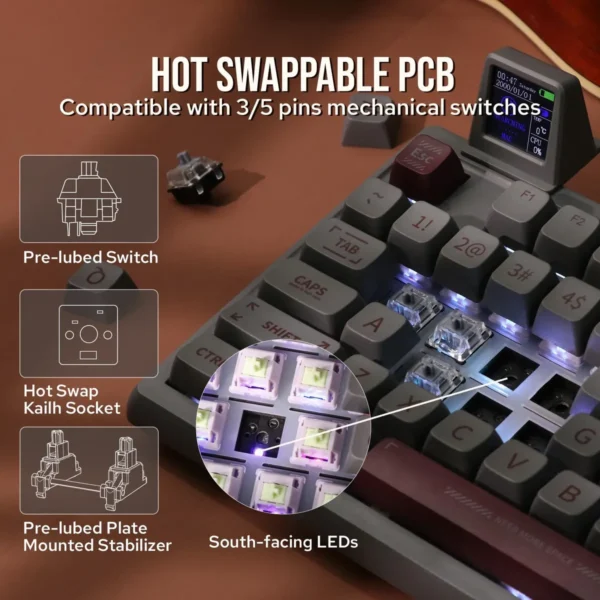 Teclado Epomaker RT100 - Junta de 97 teclas BT5.0/2.4G/USB-C - Imagen 4