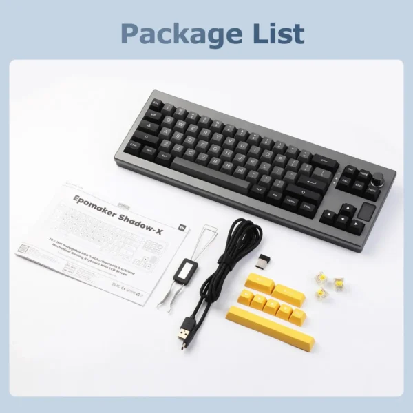 Teclado Mecánico EPOMAKER Shadow-X Gasket – Inalámbrico, Hot-Swappable, con Pantalla LCD - Imagen 7