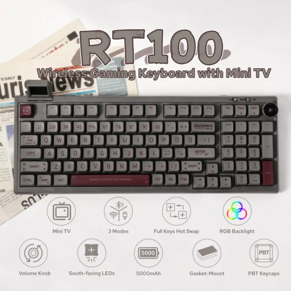 Teclado Epomaker RT100 - Junta de 97 teclas BT5.0/2.4G/USB-C - Imagen 2