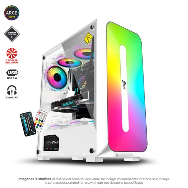 CHASIS ZERO PRO JX118 BLANCO RGB 3 COOLER