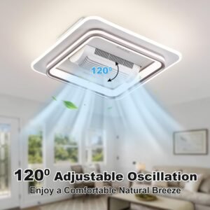 Ventilador de techo sin aspas ultradelgado, moderno, con luces y Control remoto, iluminación Led para sala de estar y dormitorio