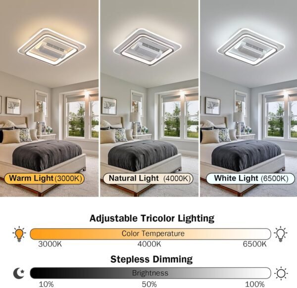 Ventilador de techo sin aspas ultradelgado, moderno, con luces y Control remoto, iluminación Led para sala de estar y dormitorio - Imagen 4