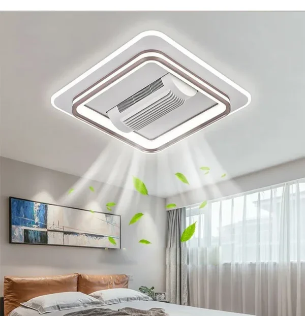Ventilador de techo sin aspas ultradelgado, moderno, con luces y Control remoto, iluminación Led para sala de estar y dormitorio - Imagen 2