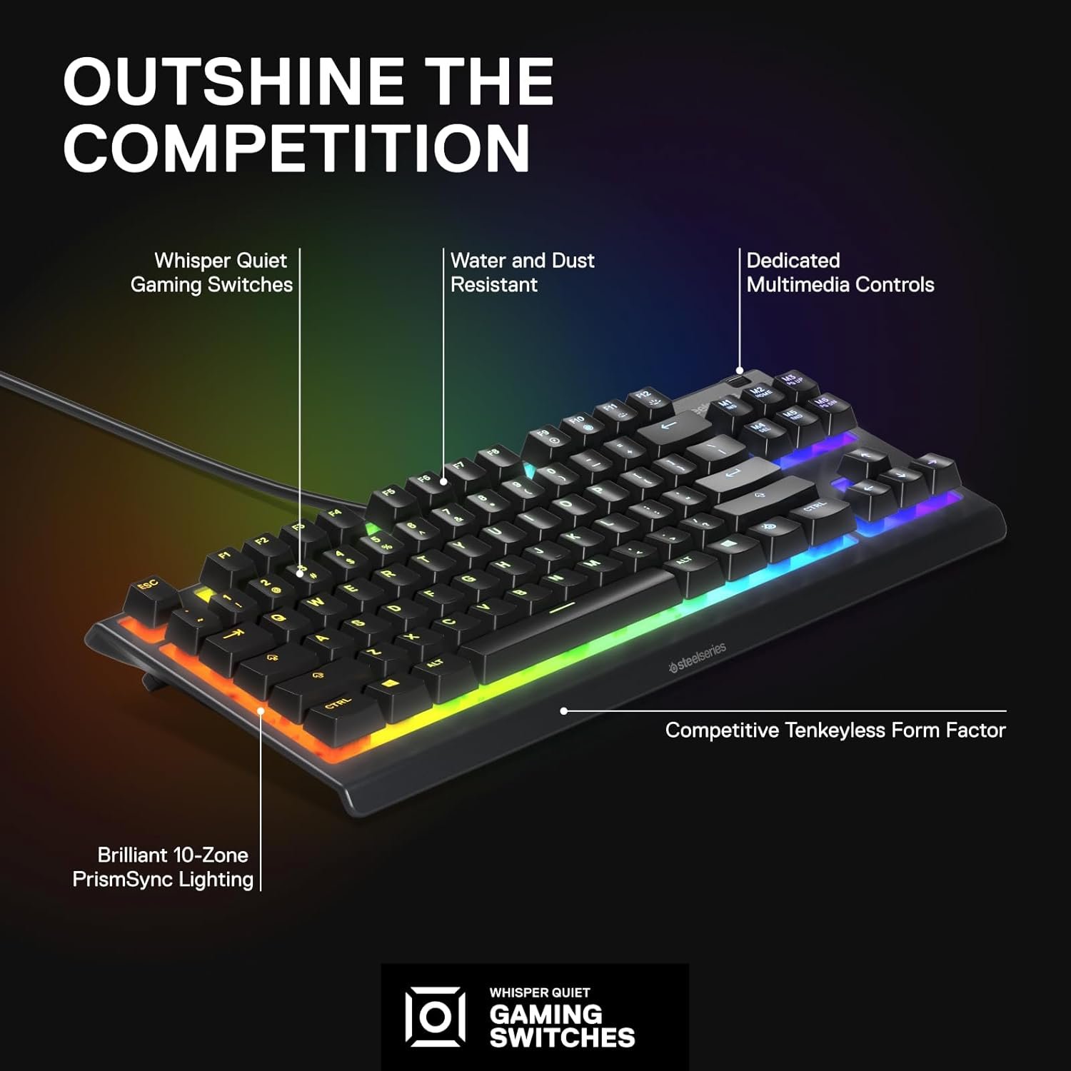 Teclado Gaming SteelSeries Apex 3 TKL - Renovado - Imagen 3