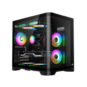 Chasis Crystal Wave M Iceberg negro 3 ventiladores ARGB