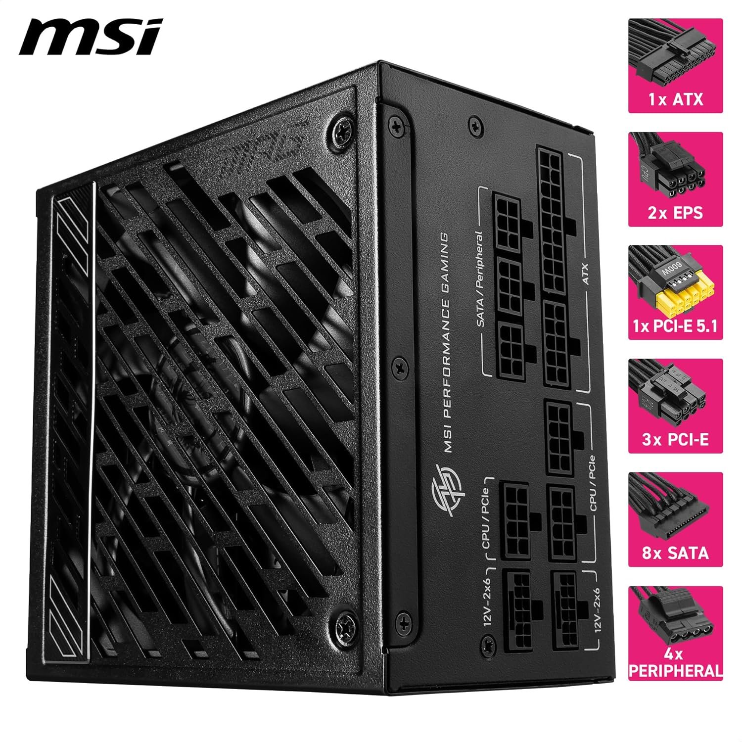 Fuente MSI MPG A850GS 850W 80+ Gold PCIe 5 Modular - Imagen 5