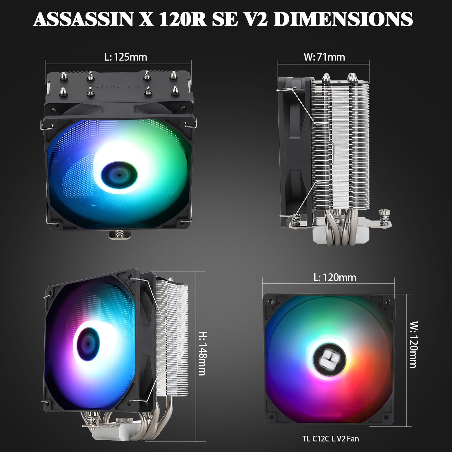 Disipador CPU Thermalright Assassin X 120R SE V2 RGB ARGB PWM Intel y AMD AM5/1700 - Imagen 5
