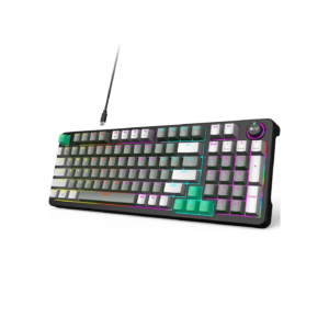 Teclado Mecánico Gamer GEEZER 96 Teclas RGB USB con Switch Azul y Perilla Multimedia para PC y Laptop