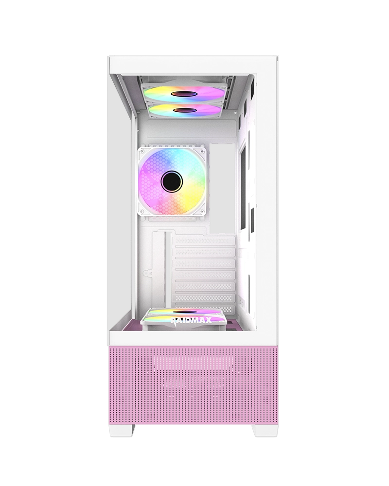 Chasis Gamer Raidmax Infinita I802 Air HUE Pink RGB - Imagen 5