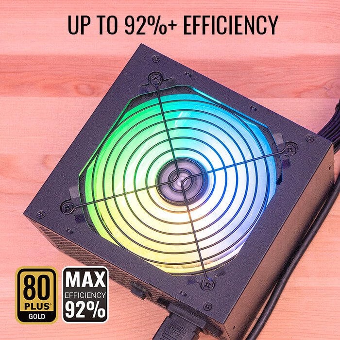 Fuente de Poder Gamer Aerocool Dorado 750W 80 Plus Gold ARGB - Imagen 2