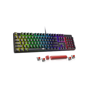 Teclado Mecánico Gamer Redragon con Cable Switch Rojo RGB Negro