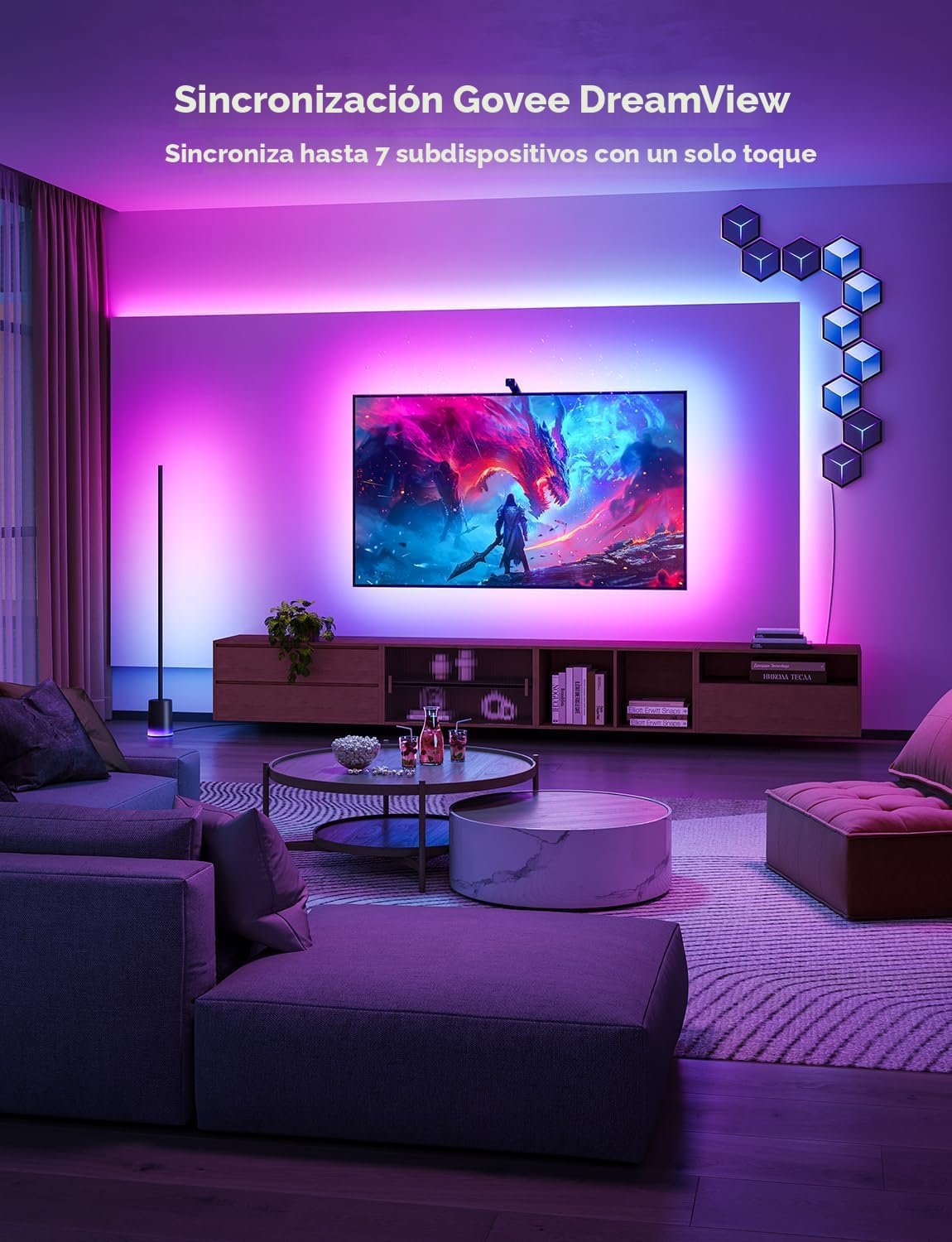 Kit de Luces LED Govee TV Backlight 3 Lite WiFi 55-65" - Imagen 9