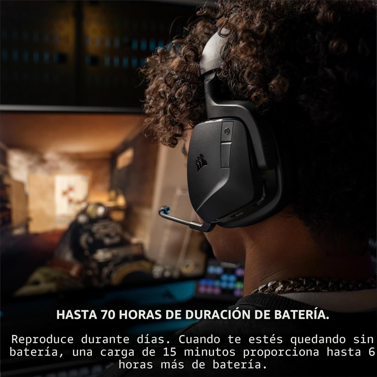 Diadema Gamer Inalámbrica Corsair VOID V2 Dolby Atmos Bluetooth USB 70 Horas - Imagen 3