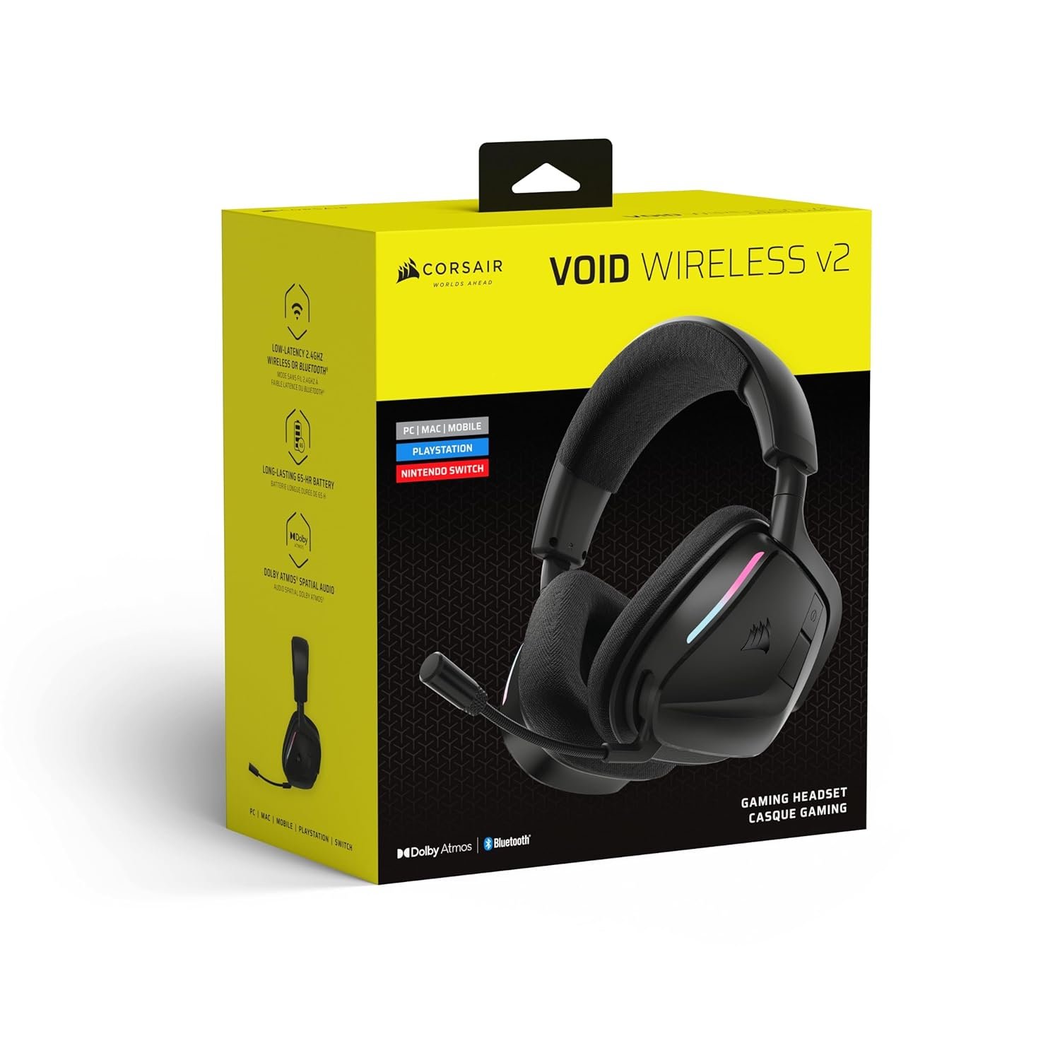 Diadema Gamer Inalámbrica Corsair VOID V2 Dolby Atmos Bluetooth USB 70 Horas - Imagen 6