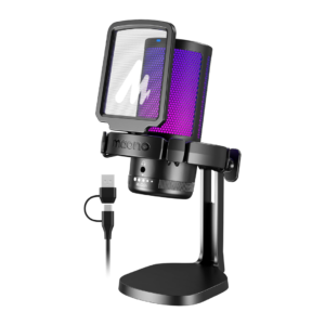Micrófono Gamer MAONO GamerWave DGM20 USB RGB para Streaming, Podcast y Gaming