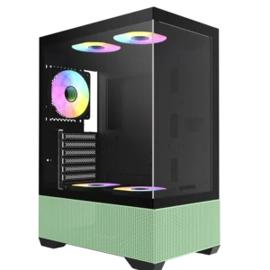 Chasis Gamer RAIDMAX i802 Air Hue Green Mid Tower con Vidrio Templado y ARGB