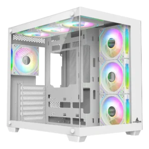 Chasis Gamer Iceberg Crystal Cube V2 Blanco con 7 Ventiladores